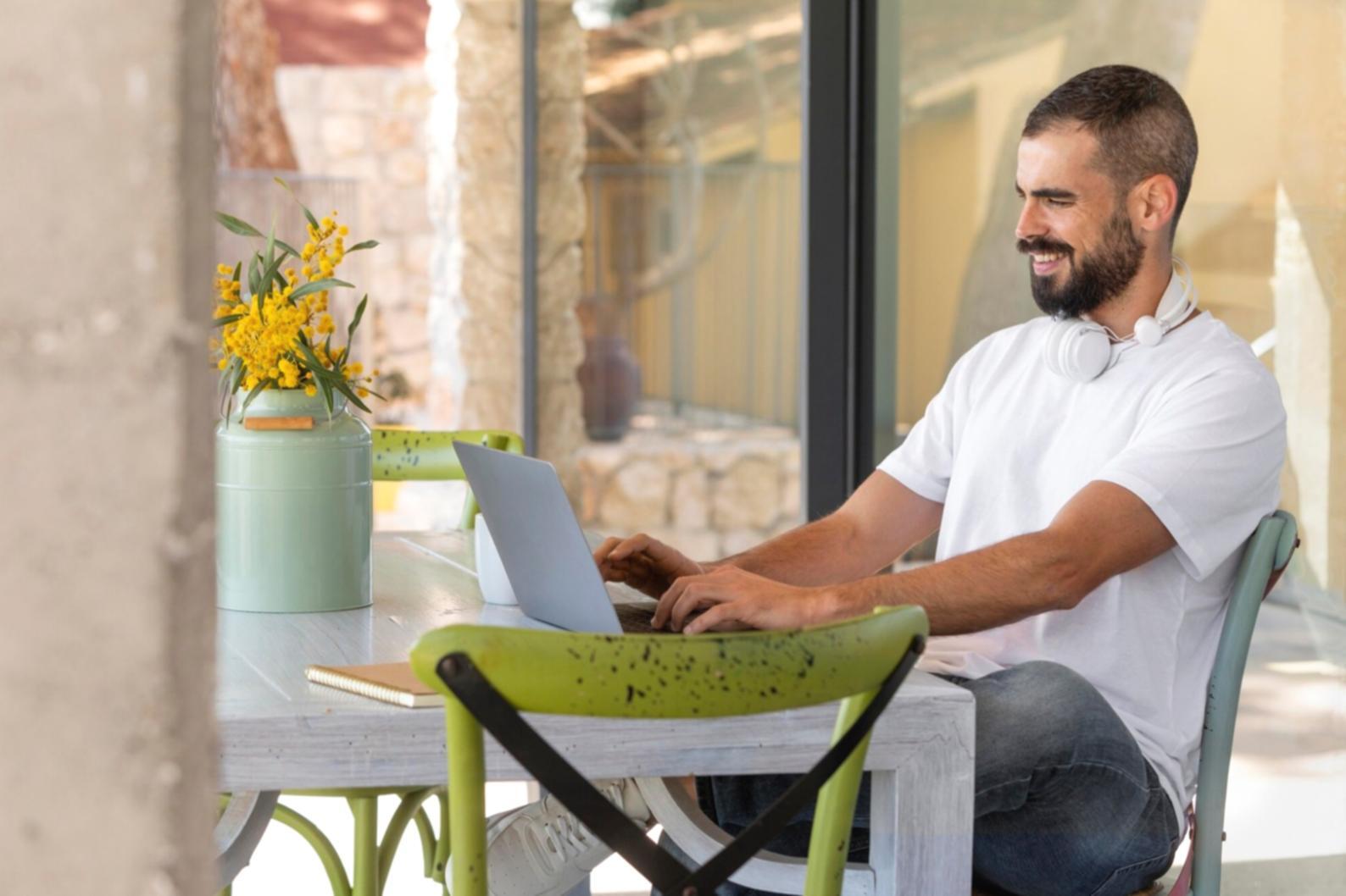 Modern office workspace with financial documents and planning materials